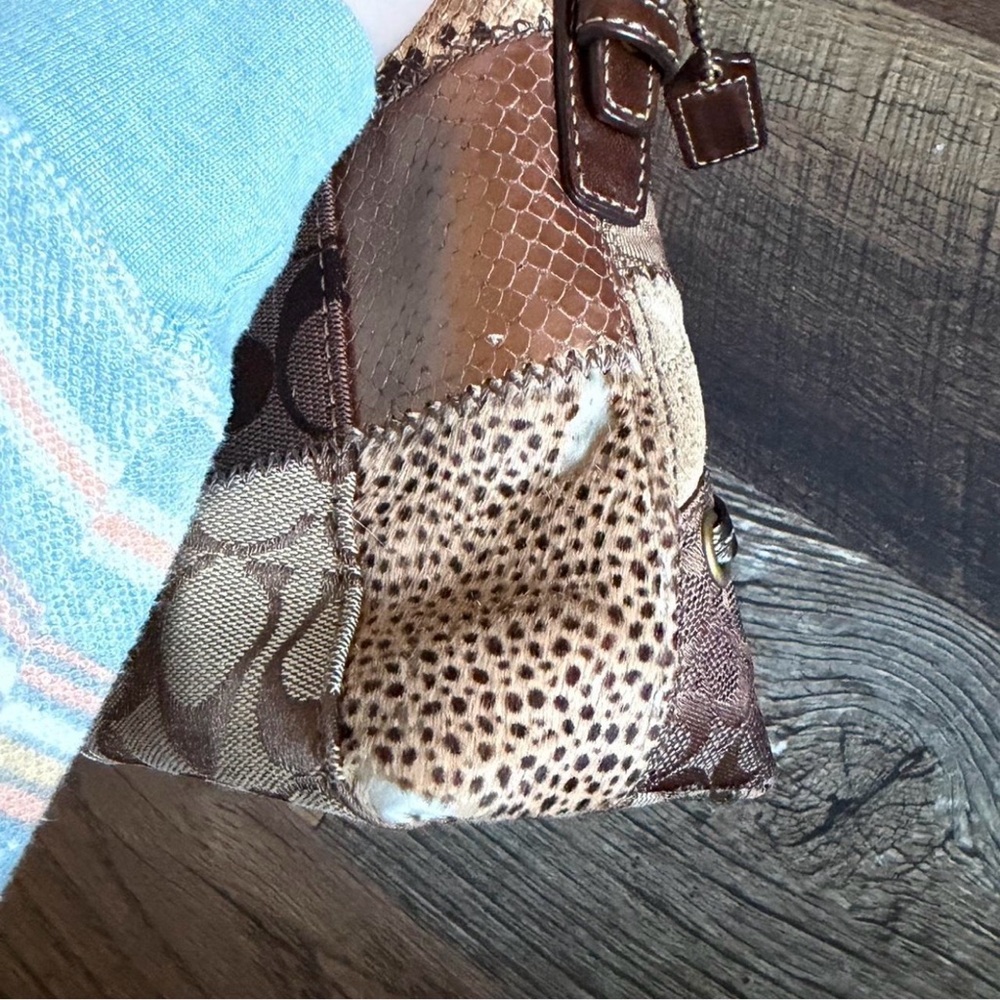 Coach Animal Print Patchwork Shoulder Bag - image 4